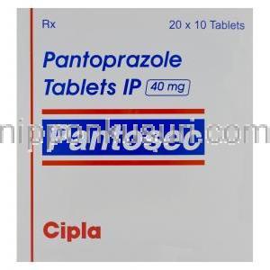 パントセック Pantosec、ジェネリックプロト、パントプラゾール 40mg　箱