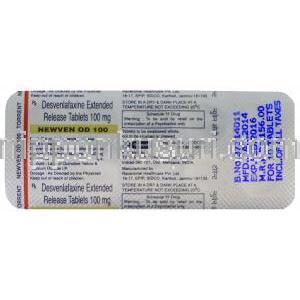 ニューベン　Newven OD100、ジェネリックプリスティーク　PRISTIQ、デスベンラファキシン　100mg