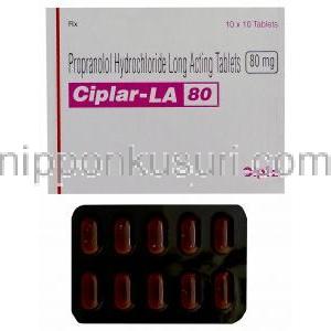 Ciplar-LA80、ジェネリックインデラルLA、プロプラノロール塩酸塩 80mg