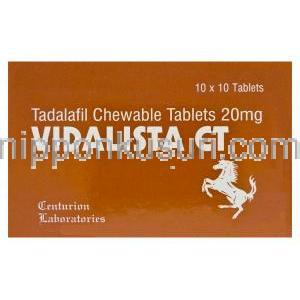 ビダリスタCT Vidalista CT, タダソフト　ジェネリック, タダラフィル　20mg チュアブル　箱