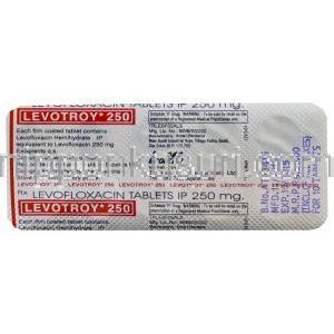 レボトリ 250, レバキュイン　ジェネリック、レポフロキサシン　250mg　シート入り