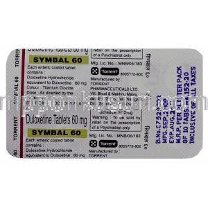 , デュロキセチン 20 mg カプセルブリスター 情報