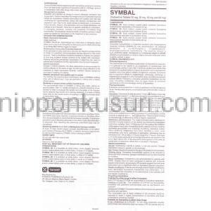 デュロキセチン (サインバルタジェネリック), Symbal 説明書1
