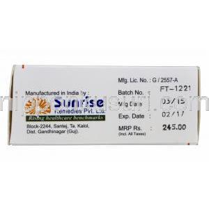クロフィ100　クロミドジェネリック　クロミフェンクエン酸塩　100mg　製造元情報（Sunrise