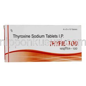 タイピル-100 シンスロイドジェネリック　チロキシンナトリウム 100mcg　箱