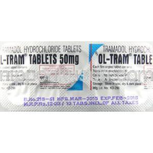 オルトラム,ウルトラムジェネリック, トラマドール　50mg　ブリスター情報