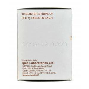 マリリッド，プリマキンジェネリック，リン酸プリマキン 7.5mg 箱　Ipca Labs（インド）製