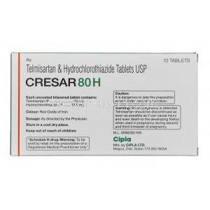 クレサール80H，ミカルディスジェネリック HCT, テルミサルタン 80mg/ ヒドロクロロチアジド 12.5m