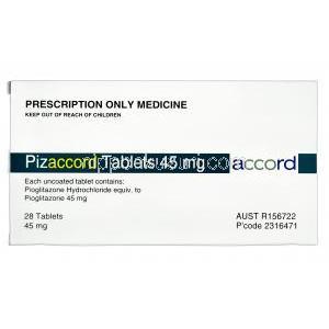 ピザコード,アクトスジェネリック，ピオグリタゾン 45mg　箱