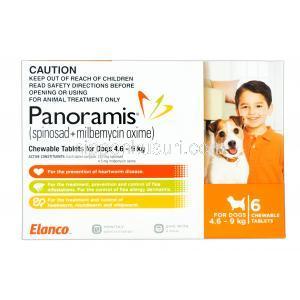 パノラミス チュアブル錠 小型犬用(4.6kg-9kg),スピノサド 270mg ミルベマイシン 4.5mg 箱