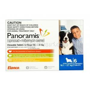 パノラミス チュアブル錠 大型犬用(18.1kg-27kg), スピノサド 810mg ミルベマイシン 13.5mg 箱