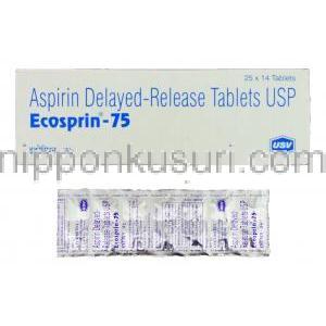 エコスプリン , アスピリン ジェネリック 75mg 錠 (USV) 成分
