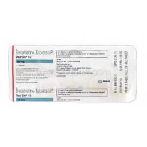 バーティン,サークジェネリック,ベタヒスチン 16mg ブリスターパック