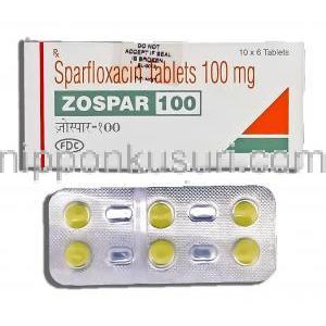 ゾスパー Zospar, スパラ ジェネリック, スパルフロキサシン 100mg 錠 (FDC)