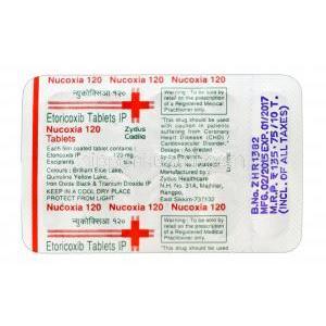 ニコキシア 120， アルコキシアジェネリック，エトリコキシブ 120mg　ブリスターパック