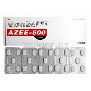 アジー, アジスロマイシン 500mg 箱、錠剤