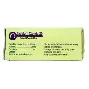 エクステンダ，シアリスジェネリック，タダラフィル 20mg　成分
