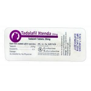 エクステンダ，シアリスジェネリック，タダラフィル 20mg　ブリスターパック