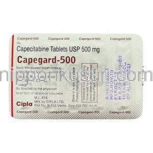 ケープガード, カペシタビン 500mg 錠 (Cipla) 包装裏面