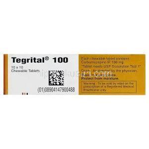 テグリタール, カルバマゼピン 錠　100mg