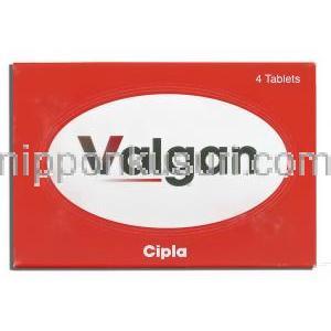 バルガン, バルガンシクロビル塩酸塩 450mg 錠 (Cipla) 箱