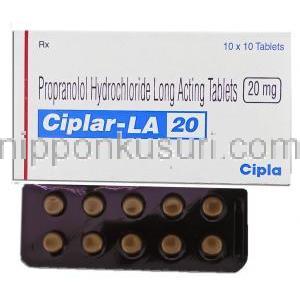 プロプラノロール （インデラル ジェネリック）, Ciplar-LA 20MG 錠 (Cipla)