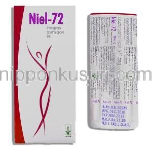 Niel-72, ミレーナ ジェネリック, レボノルゲストレル1.5mg 錠 (Cipla)