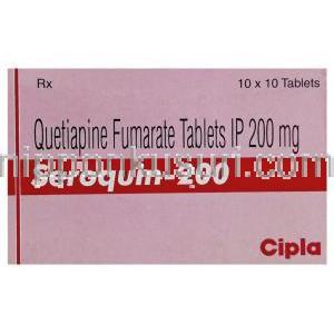 ジェネリック・セロクエル、クエチアピン200 mg