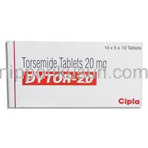 ダイトール, トラセミド 20mg 錠 (Cipla) 箱