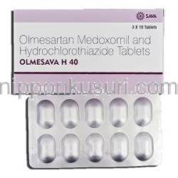 オルメサバH40 Olmesava H 40, ベニサー HCT ジェネリック, オルメサルタン/ヒドロクロロチアジド 40mg, 錠