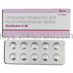 オルメサバH20 Olmesava H 20, ベニサー HCT ジェネリック, オルメサルタン/ヒドロクロロチアジド 20mg, 錠