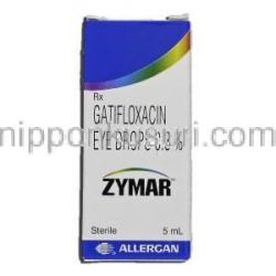 ザイマー Zymar, ガチフロキサシン 0.3%, 5ml, 点眼薬 箱