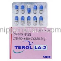 デトルシトールカプセルジェネリック, 酒石酸トルテロジン  2 mg