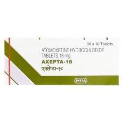 アゼプタ Axepta-18、ジェネリックストラテラ、アトモキセチン18mg　箱