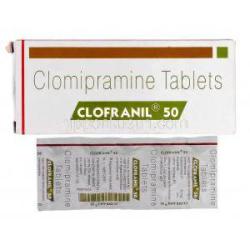 クロフラニル Clofranil, アナフラニル ジェネリック, クロミプラミン  50mg, 錠