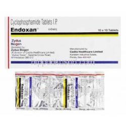 エンドキサン、ジェネリックサイトキサン、シクロホスファミド　50mg 箱、錠剤