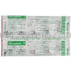 リバマー, 酒石酸リバスチグミン 3mg 錠 (Sun Pharma) 包装