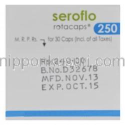 セロフロ, ジェネリックセレタイド、サルメテロール50mcg／　プロピオン酸フルチカゾン