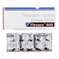 フレクスラ, メタキサロン400 mg 錠 Flexura (Sun pharma) 箱、錠剤