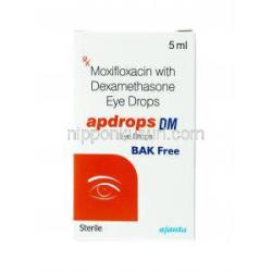 アプドロップス DM 点眼薬 (モキシフロキサシン/ デキサメタゾン) 箱