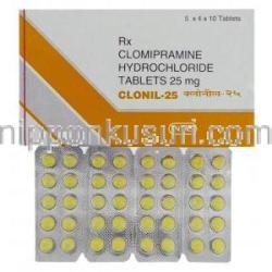 クロミプラミン, Clonil, 25 mg 錠 (Intas)　
