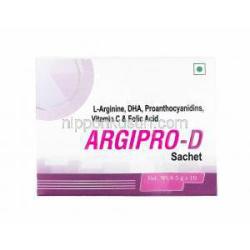 アルジプロ D パウダー (L-アルギニン/ DHA/ プロアントシアニジン/ ビタミンC/ 葉酸) 箱