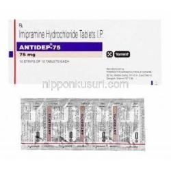 アンチデップ-75 イミプラミン塩酸塩 75mg  (Torrent ) 箱、錠剤