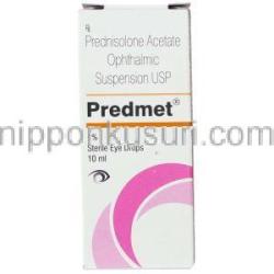 プレドニゾロン酢酸エステル, Predmet, 1% 10 ml 点眼液 (Sun Pharma) 箱