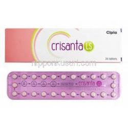 クリザンタ LS (エチニルエストラジオール/ドロスピレノン) 箱、錠剤