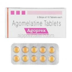 アゴプレックス (アゴメラチン) 箱、錠剤
