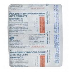 ミニプレス XL (プラゾシン) 2.5mg 錠剤