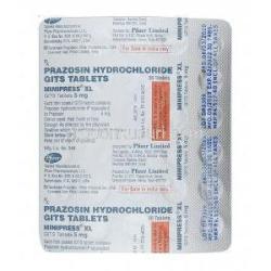 ミニプレス XL (プラゾシン) 5mg 錠剤
