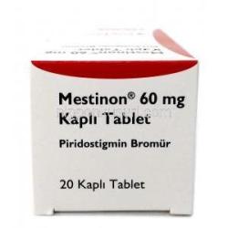 メスチノン, ピリドスチグミン 60mg, 製造元：Meda Pharmaceuticals Ltd, 箱情報, 成分