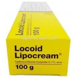 ロコイドクリーム, ヒドロコルチゾン酪酸エステル 0.1%, クリーム 100g, 製造元：Cheplapharm, 箱側面
